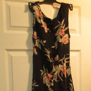 Tommy Bahama Hawaiian Lily Floral Print Dress Silk Size 6